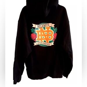 Nelk Boys FULL SEND Youtube BLACK Nelk logo Sweatshirt Hoodie (Large)